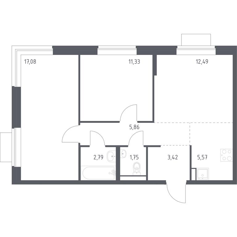 1-BD Apartment Sale, 60.29 sq. m. at Novoe Vidnoe, Kalinovka Village, Leninskiy City District, Moscow Region, Russia #1 1-BD Apartment Sale, 60.29 sq. m. at Novoe Vidnoe, Kalinovka Village, Leninskiy City District, Moscow Region, Russia #1