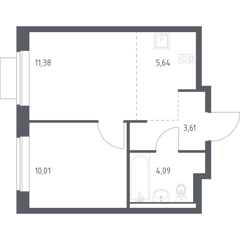 Apartment Sale, 34.73 sq. m. at Novoe Vidnoe, Kalinovka Village, Leninskiy City District, Moscow Region, Russia #1 Apartment Sale, 34.73 sq. m. at Novoe Vidnoe, Kalinovka Village, Leninskiy City District, Moscow Region, Russia #1