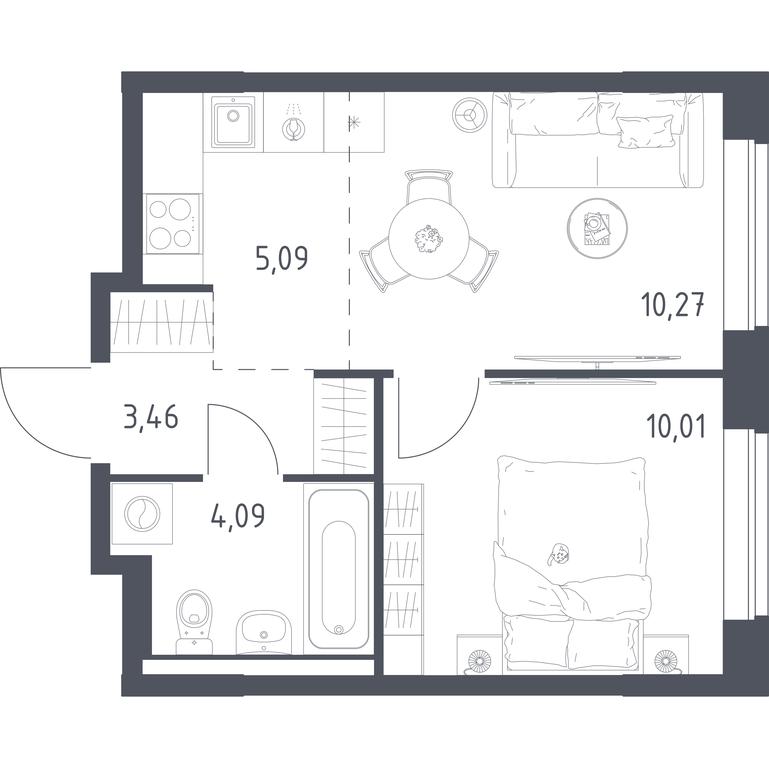 Apartment Sale, 32.92平方米 at Novoe Vidnoe, Kalinovka Village, Leninskiy City District, Moscow Region, Russia #2 Apartment Sale, 32.92平方米 at Novoe Vidnoe, Kalinovka Village, Leninskiy City District, Moscow Region, Russia #2