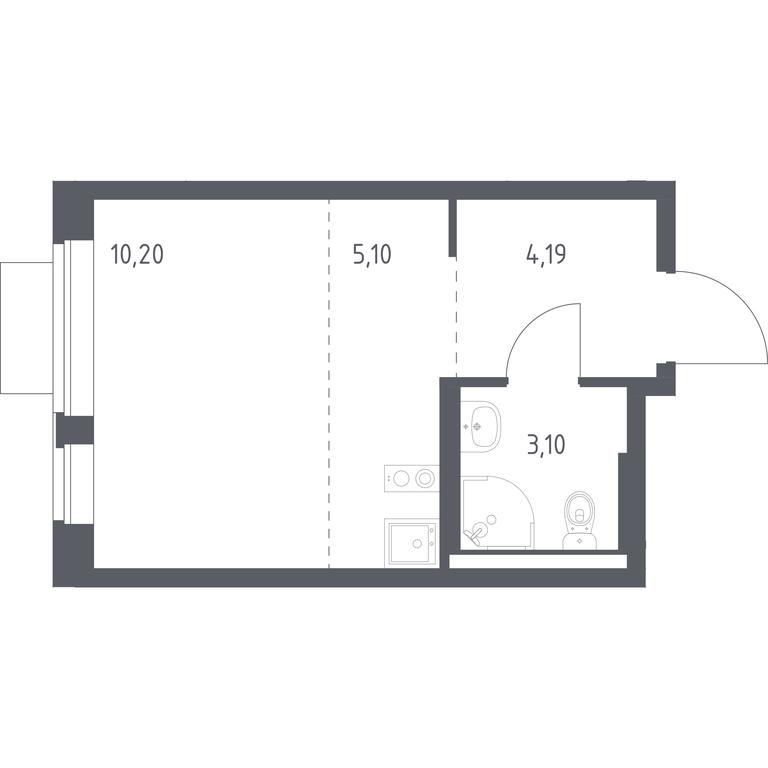 Apartment Sale, 22.59 sq. m. at Novoe Vidnoe, Kalinovka Village, Leninskiy City District, Moscow Region, Russia #1