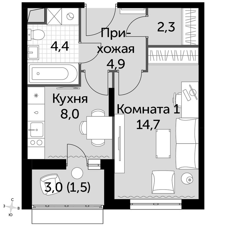 1-BD Apartment Sale, 36 sq. m. at Rimskiy, Rimskiy proyezd, 1, Settlement of Razvilka, Leninskiy City District, Moscow Region, Russia #1 1-BD Apartment Sale, 36 sq. m. at Rimskiy, Rimskiy proyezd, 1, Settlement of Razvilka, Leninskiy City District, Moscow Region, Russia #1