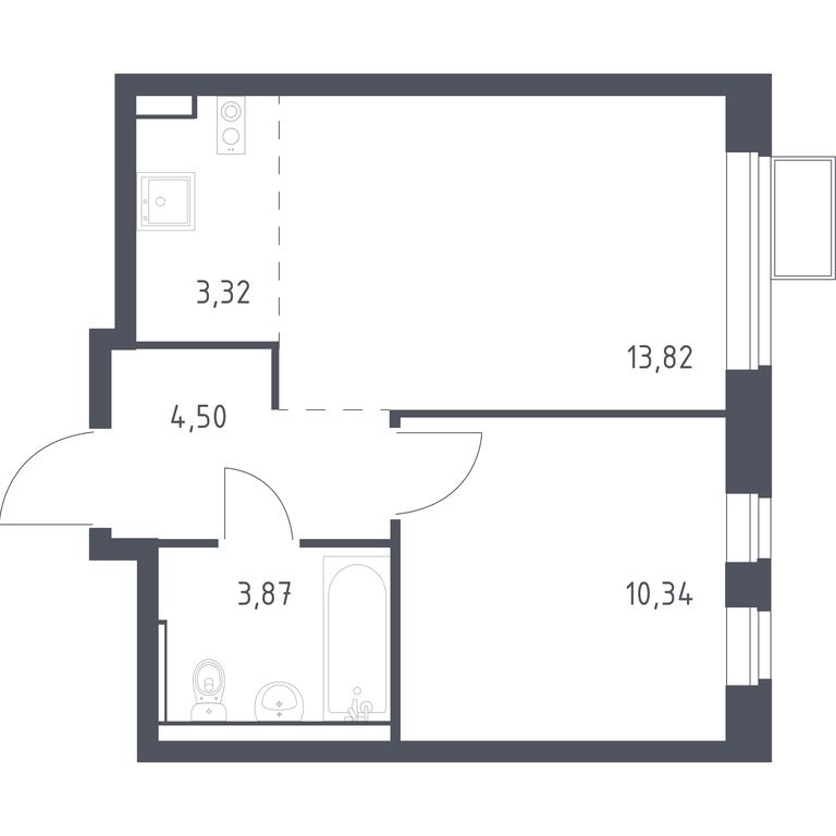 Apartment Sale, 35.85平方米 at Egorovo Park, 1-y kvartal, posyolok Zhilino-1, Lubertsy City District, Moscow Region, Russia #1