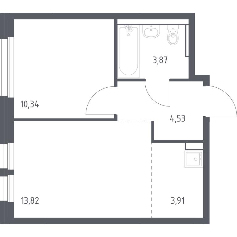 Apartment Sale, 36.47 sq. m. at Kvartal Ivakino, kvartal Ivakino, mikrorayon Klyazma-Starbeyevo, Khimki, Moscow Region, Russia #1