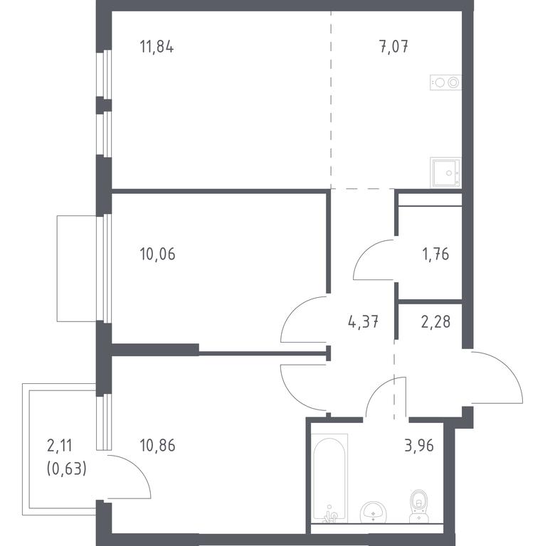 1-BD Apartment Sale, 52.83 sq. m. at Prigorod Lesnoe, Molodyozhny bulvar, 6, derevnya Misaylovo, Leninskiy City District, Moscow Region, Russia #1 1-BD Apartment Sale, 52.83 sq. m. at Prigorod Lesnoe, Molodyozhny bulvar, 6, derevnya Misaylovo, Leninskiy City District, Moscow Region, Russia #1