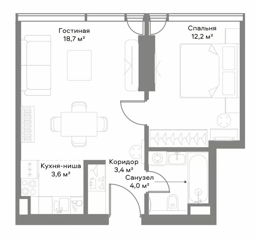 2-BD Apartment Sale, 63 sq. m. at Slava, Leningradskiy Avenue, 8с10, Moscow, Russia #1