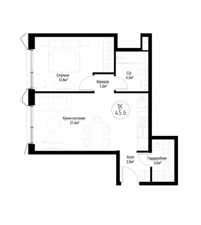 Продажа 1-комн. квартиры, 44,8 м² в ЖК «Метрополия», Волгоградский проспект, 32/3к1, Москва, Россия #1 Продажа 1-комн. квартиры, 44,8 м² в ЖК «Метрополия», Волгоградский проспект, 32/3к1, Москва, Россия #1