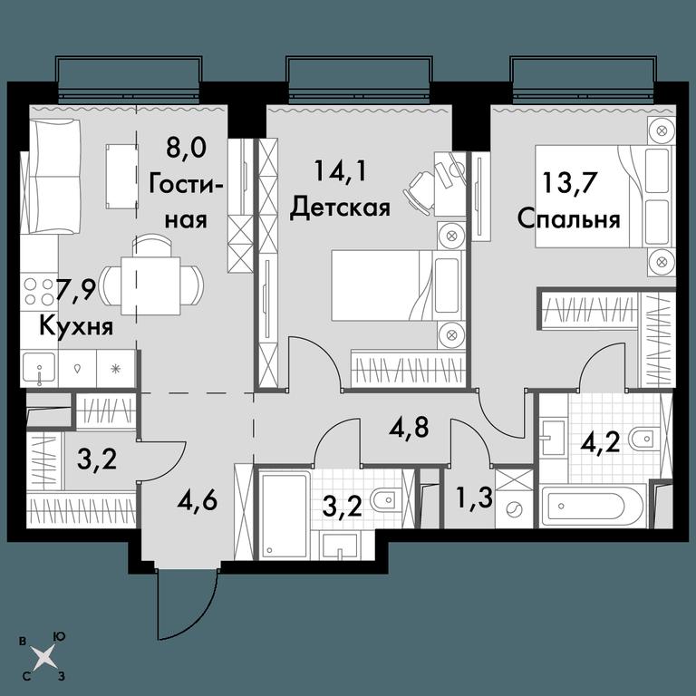 2-BD Apartment Sale, 65 sq. m. at Sydney City, Shenogina Street, 2, Moscow, Russia #1 2-BD Apartment Sale, 65 sq. m. at Sydney City, Shenogina Street, 2, Moscow, Russia #1