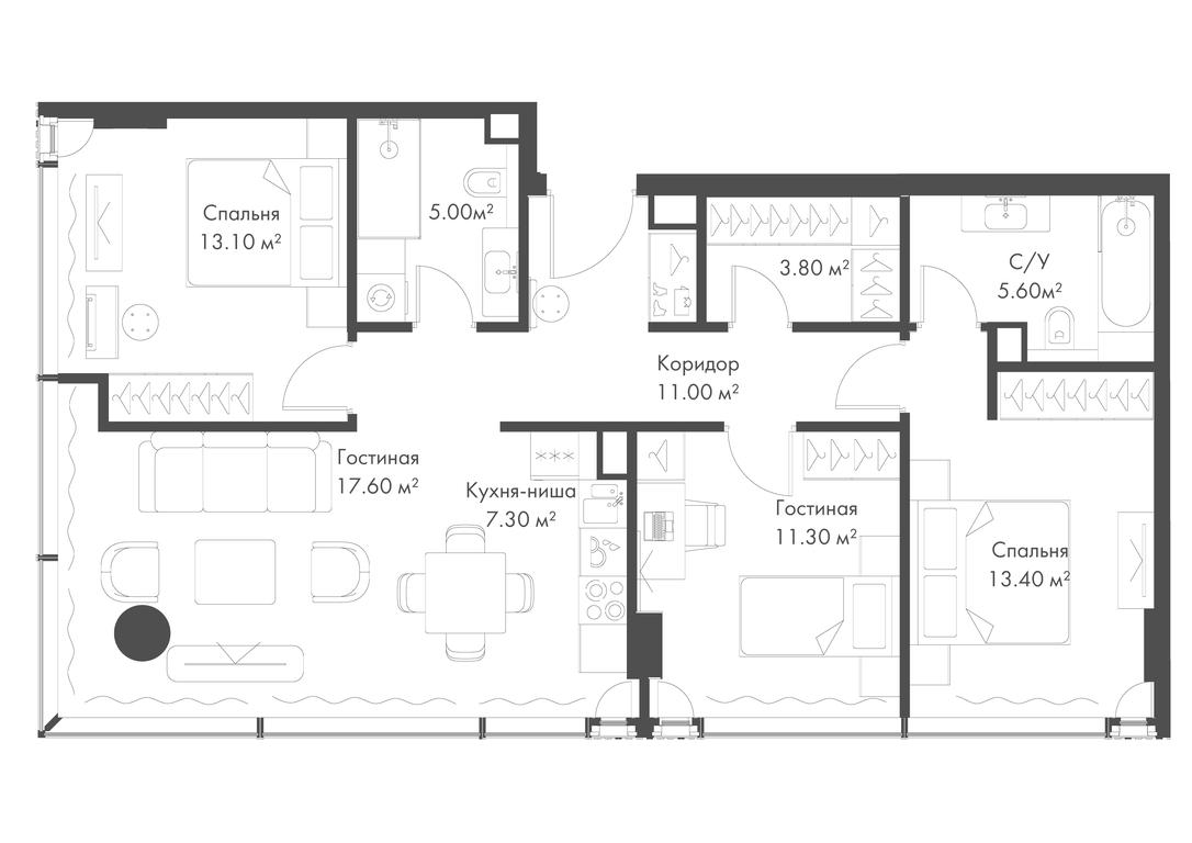 3-BD Apartment Sale, 88.1 sq. m. at Slava, Leningradskiy Avenue, 8с10, Moscow, Russia #2 3-BD Apartment Sale, 88.1 sq. m. at Slava, Leningradskiy Avenue, 8с10, Moscow, Russia #2