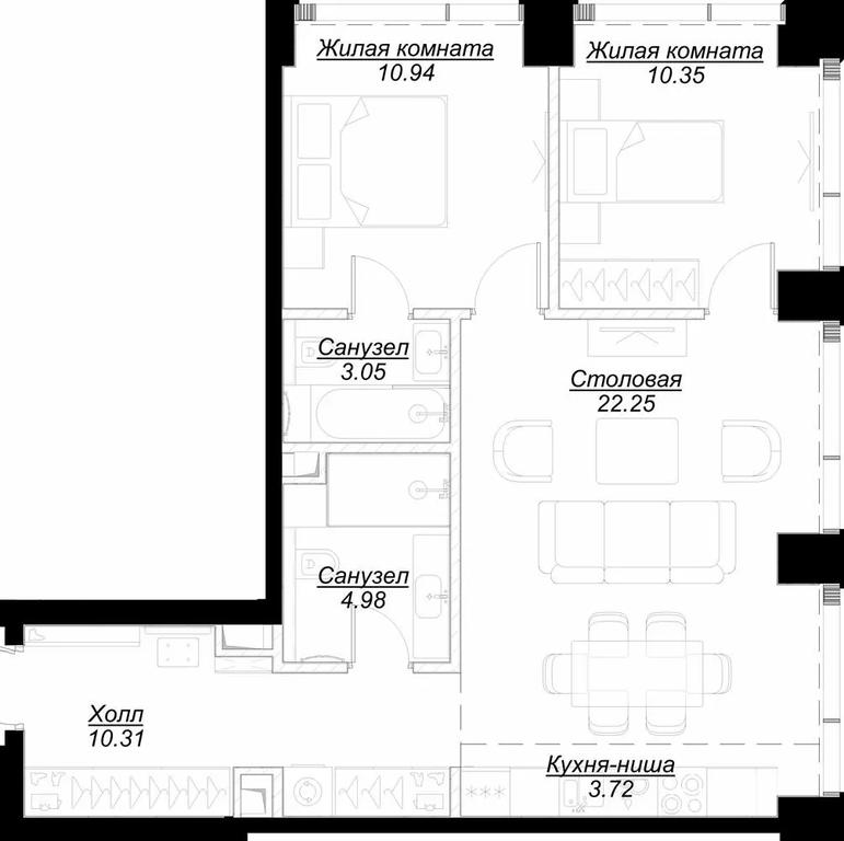 2-BD Apartment Sale, 66.36平方米 at Mod, 4th Maryinoy Roschi Street, 12с9, Moscow, Russia #1 2-BD Apartment Sale, 66.36平方米 at Mod, 4th Maryinoy Roschi Street, 12с9, Moscow, Russia #1
