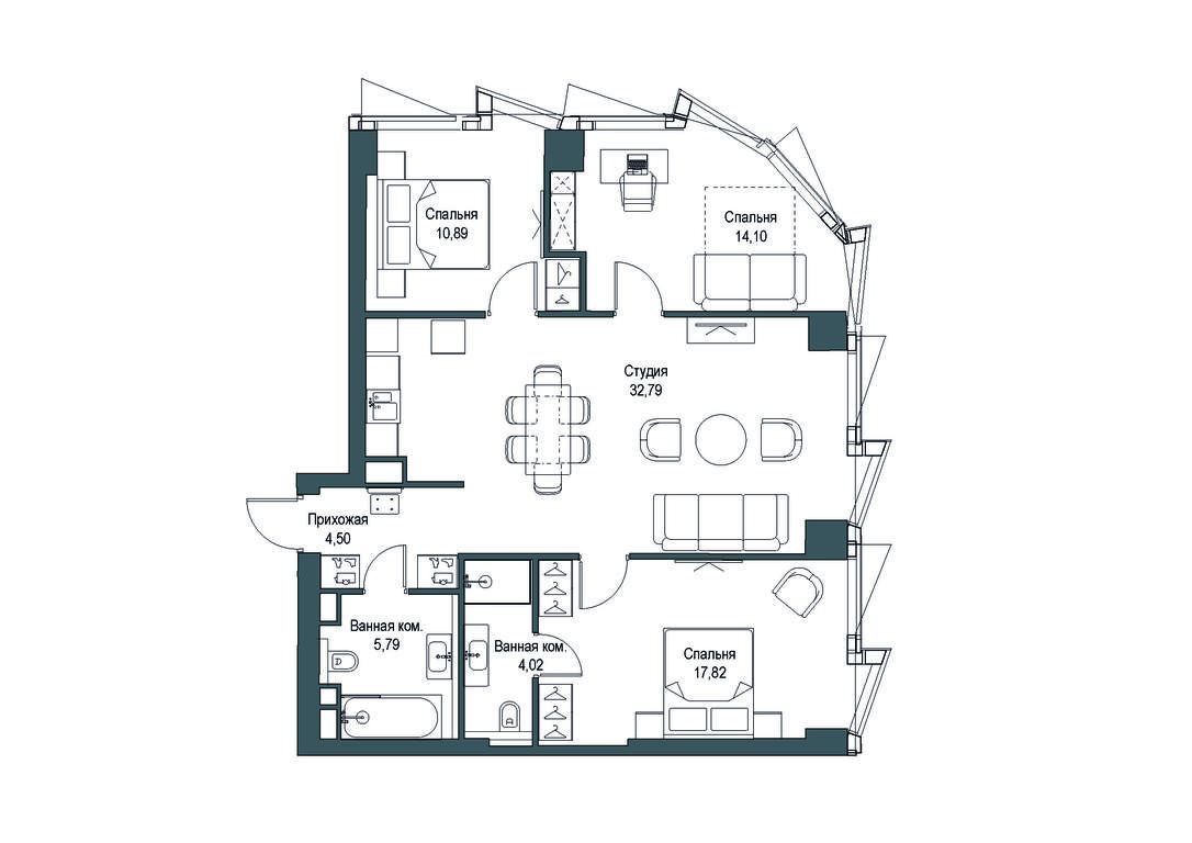 3-BD Apartment Sale, 89.91平方米 at Famous, Bagrationovsky Drive, 5к2, Moscow, Russia #2 3-BD Apartment Sale, 89.91平方米 at Famous, Bagrationovsky Drive, 5к2, Moscow, Russia #2