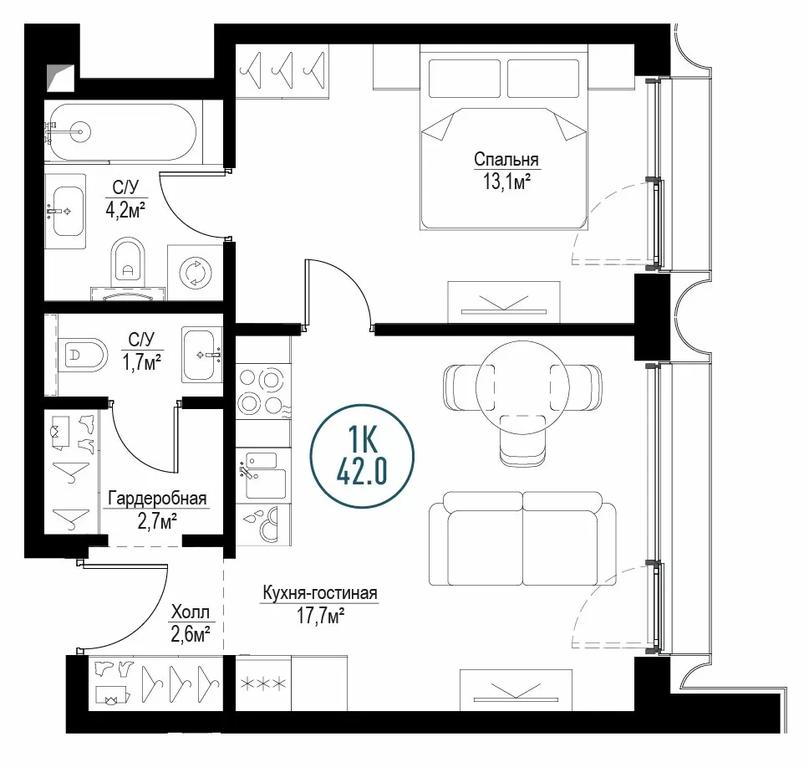 1-BD Apartment Sale, 41.6 sq. m. at Metropoliya, Volgogradsky Avenue, 32/3к1, Moscow, Russia #1 1-BD Apartment Sale, 41.6 sq. m. at Metropoliya, Volgogradsky Avenue, 32/3к1, Moscow, Russia #1