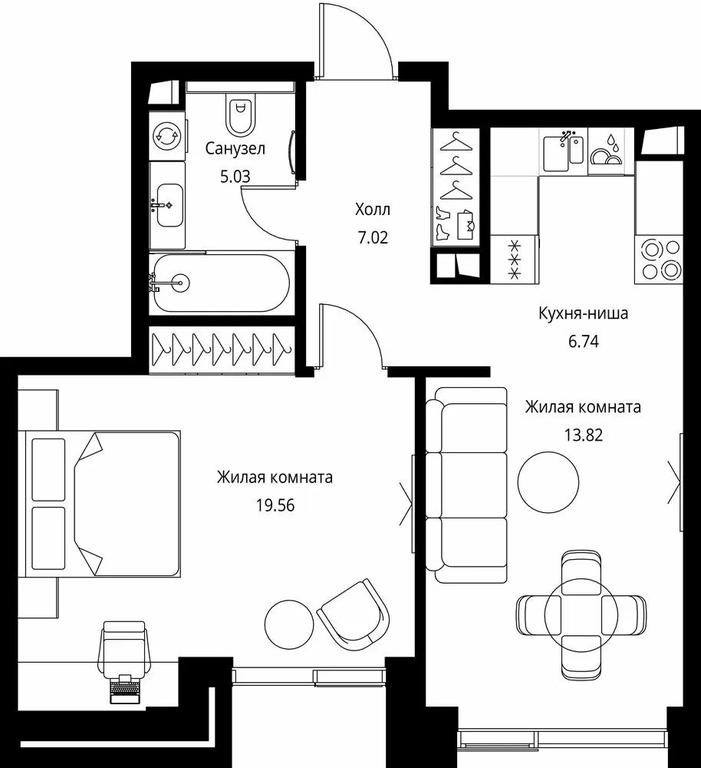 1-BD Apartment Sale, 52.17平方米 at City Bay, Volokolamskoye Highway, 95с3, Moscow, Russia #1 1-BD Apartment Sale, 52.17平方米 at City Bay, Volokolamskoye Highway, 95с3, Moscow, Russia #1