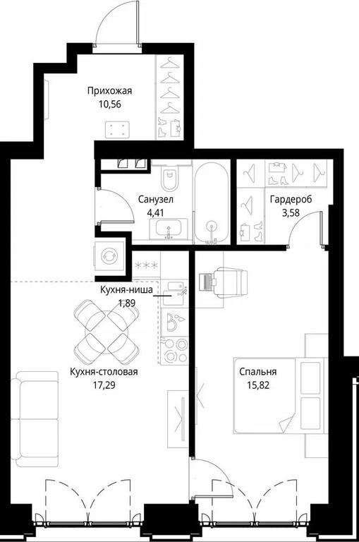 1-BD Apartment Sale, 53.55平方米 at City Bay, Volokolamskoye Highway, 95с3, Moscow, Russia #1 1-BD Apartment Sale, 53.55平方米 at City Bay, Volokolamskoye Highway, 95с3, Moscow, Russia #1