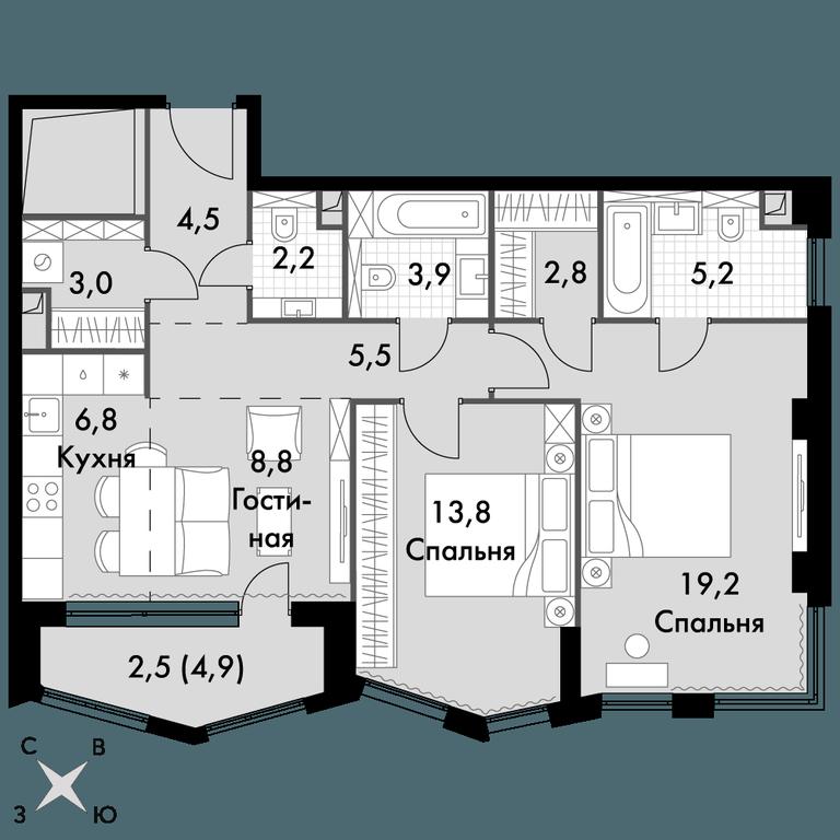 2-BD Apartment Sale, 78.2 sq. m. at Sydney City, Shenogina Street, 2, Moscow, Russia #1 2-BD Apartment Sale, 78.2 sq. m. at Sydney City, Shenogina Street, 2, Moscow, Russia #1