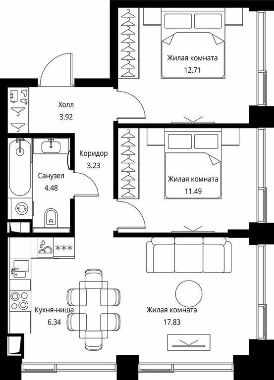 2-BD Apartment Sale, 60 sq. m. at City Bay, Volokolamskoye Highway, 95с3, Moscow, Russia #1 2-BD Apartment Sale, 60 sq. m. at City Bay, Volokolamskoye Highway, 95с3, Moscow, Russia #1