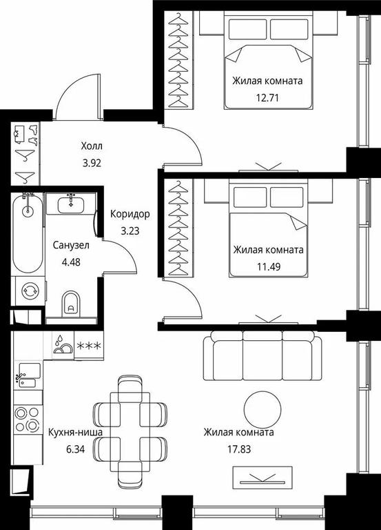 2-BD Apartment Sale, 60 sq. m. at City Bay, Volokolamskoye Highway, 95с3, Moscow, Russia #1 2-BD Apartment Sale, 60 sq. m. at City Bay, Volokolamskoye Highway, 95с3, Moscow, Russia #1