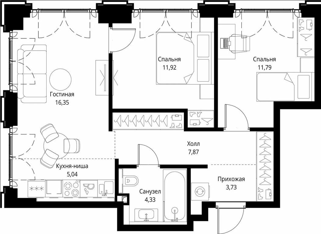 2-BD Apartment Sale, 61.03 sq. m. at City Bay, Volokolamskoye Highway, 95с3, Moscow, Russia #1 2-BD Apartment Sale, 61.03 sq. m. at City Bay, Volokolamskoye Highway, 95с3, Moscow, Russia #1