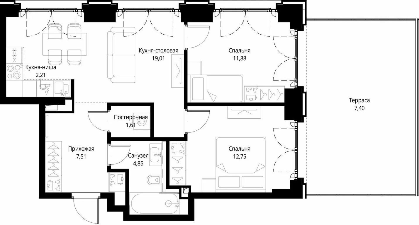2-BD Apartment Sale, 67.22 sq. m. at City Bay, Volokolamskoye Highway, 95с3, Moscow, Russia #1 2-BD Apartment Sale, 67.22 sq. m. at City Bay, Volokolamskoye Highway, 95с3, Moscow, Russia #1