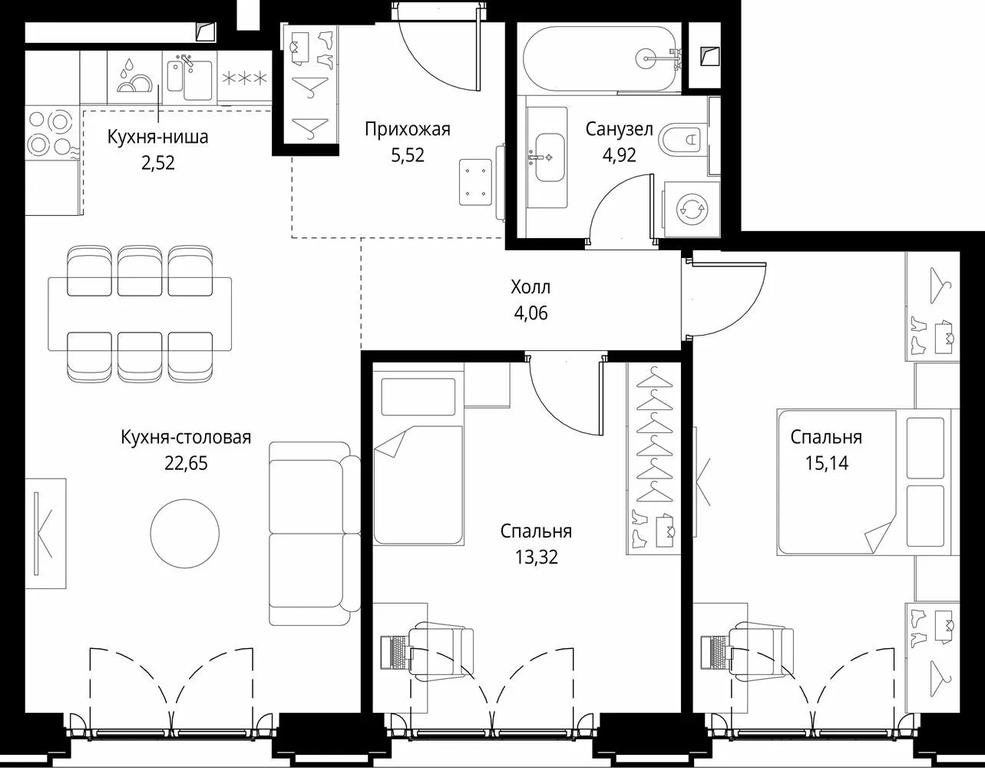 2-BD Apartment Sale, 68.13平方米 at City Bay, Volokolamskoye Highway, 95с3, Moscow, Russia #1 2-BD Apartment Sale, 68.13平方米 at City Bay, Volokolamskoye Highway, 95с3, Moscow, Russia #1