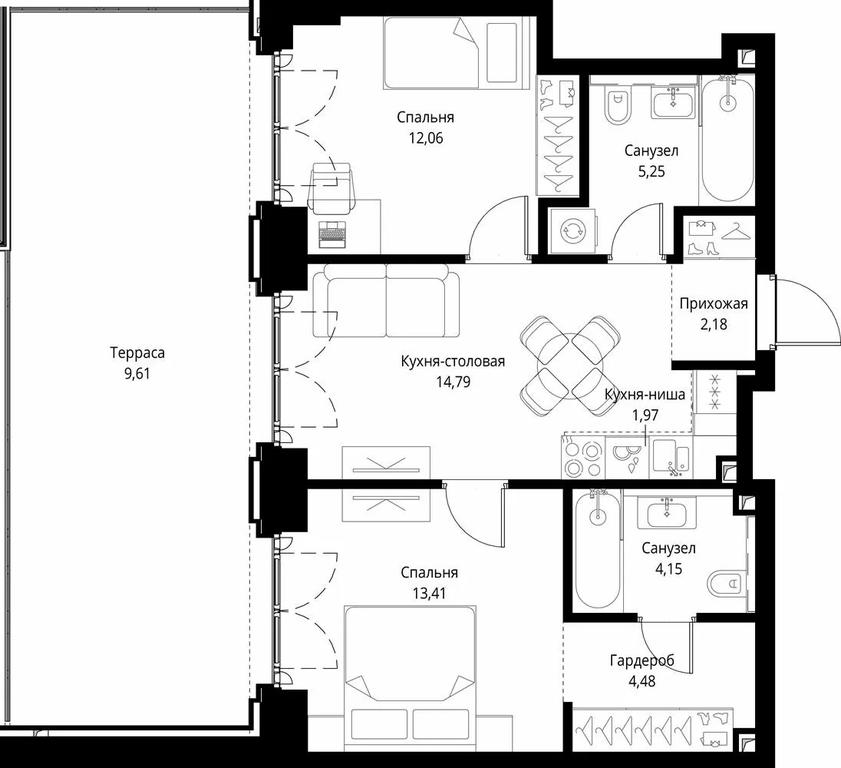2-BD Apartment Sale, 67.9平方米 at City Bay, Volokolamskoye Highway, 95с3, Moscow, Russia #1 2-BD Apartment Sale, 67.9平方米 at City Bay, Volokolamskoye Highway, 95с3, Moscow, Russia #1
