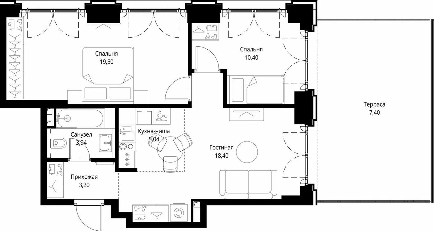 2-BD Apartment Sale, 67.88 sq. m. at City Bay, Volokolamskoye Highway, 95с3, Moscow, Russia #1 2-BD Apartment Sale, 67.88 sq. m. at City Bay, Volokolamskoye Highway, 95с3, Moscow, Russia #1