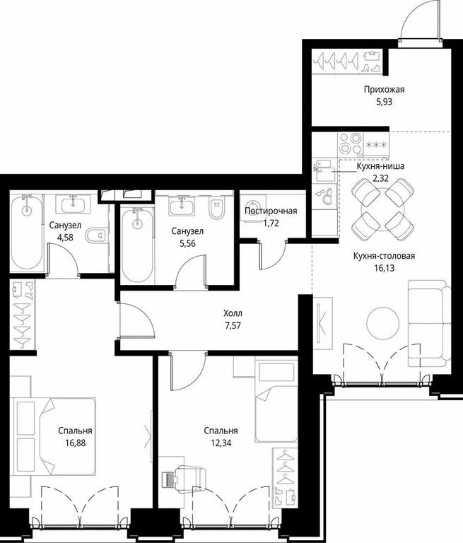 2-BD Apartment Sale, 73.03 sq. m. at City Bay, Volokolamskoye Highway, 95с3, Moscow, Russia #1 2-BD Apartment Sale, 73.03 sq. m. at City Bay, Volokolamskoye Highway, 95с3, Moscow, Russia #1
