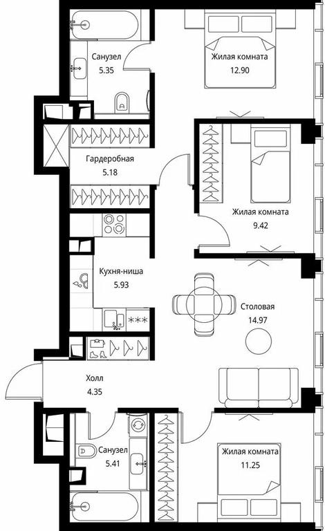 3-BD Apartment Sale, 76.49平方米 at City Bay, Volokolamskoye Highway, 95с3, Moscow, Russia #1 3-BD Apartment Sale, 76.49平方米 at City Bay, Volokolamskoye Highway, 95с3, Moscow, Russia #1