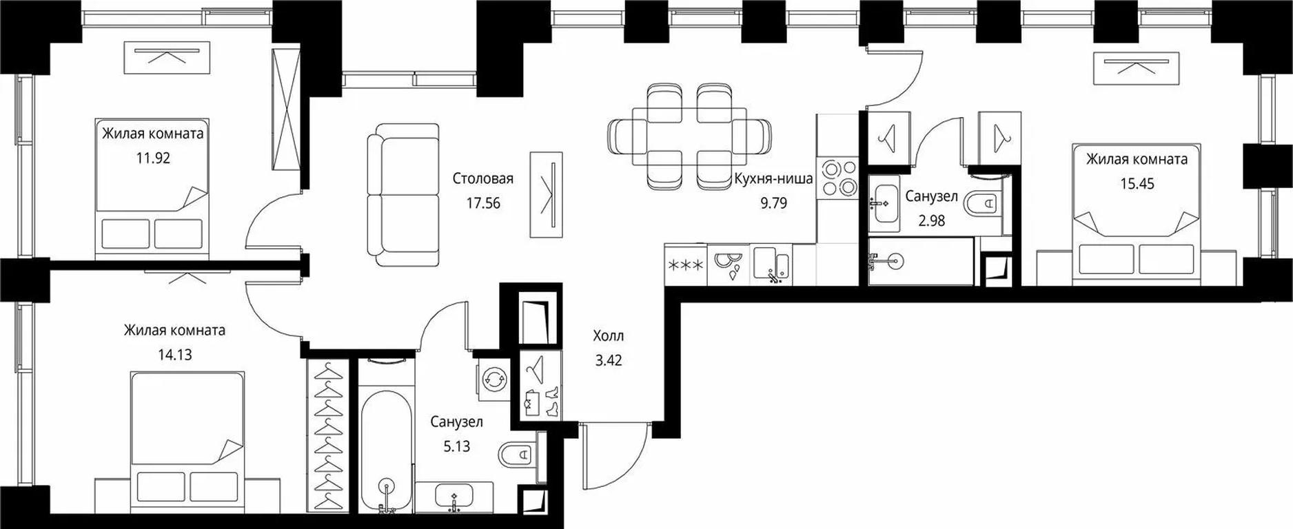 3-BD Apartment Sale, 80.38 sq. m. at City Bay, Volokolamskoye Highway, 95с3, Moscow, Russia #1 3-BD Apartment Sale, 80.38 sq. m. at City Bay, Volokolamskoye Highway, 95с3, Moscow, Russia #1