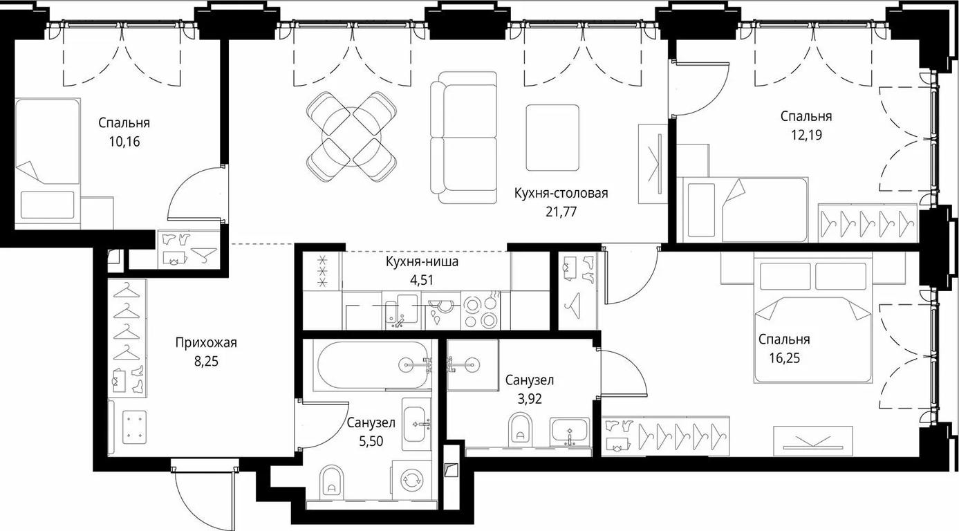 3-BD Apartment Sale, 82.55 sq. m. at City Bay, Volokolamskoye Highway, 95с3, Moscow, Russia #1 3-BD Apartment Sale, 82.55 sq. m. at City Bay, Volokolamskoye Highway, 95с3, Moscow, Russia #1