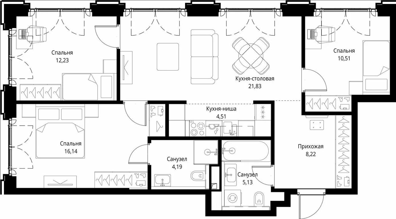 3-BD Apartment Sale, 82.76 sq. m. at City Bay, Volokolamskoye Highway, 95с3, Moscow, Russia #1 3-BD Apartment Sale, 82.76 sq. m. at City Bay, Volokolamskoye Highway, 95с3, Moscow, Russia #1
