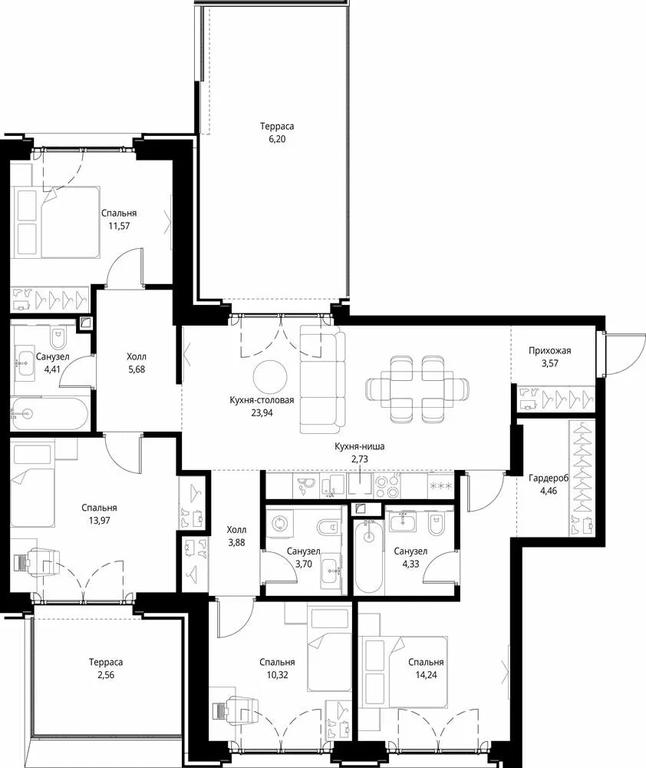 4-BD Apartment Sale, 115.56 sq. m. at City Bay, Volokolamskoye Highway, 95с3, Moscow, Russia #1 4-BD Apartment Sale, 115.56 sq. m. at City Bay, Volokolamskoye Highway, 95с3, Moscow, Russia #1