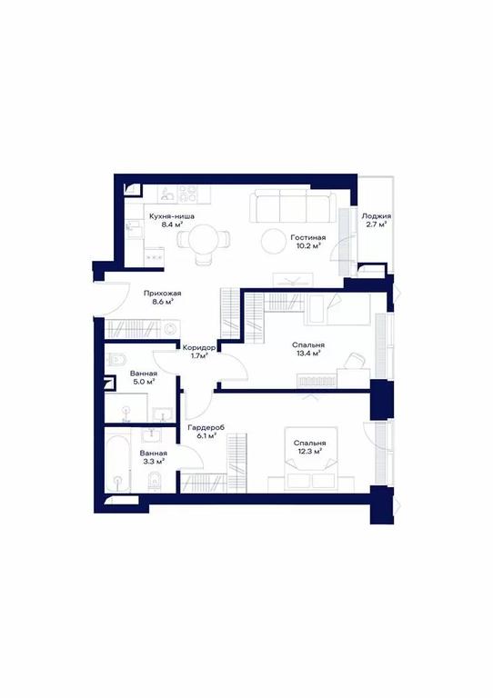2-BD Apartment Sale, 69.72平方米 at Jois, 3rd Silikatny Drive, 10, Moscow, Russia #1 2-BD Apartment Sale, 69.72平方米 at Jois, 3rd Silikatny Drive, 10, Moscow, Russia #1