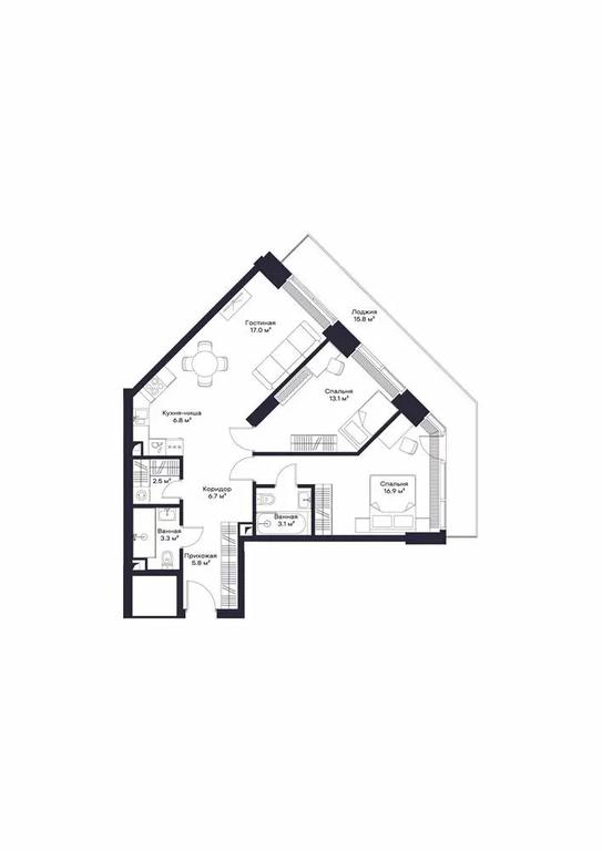 2-BD Apartment Sale, 82.23 sq. m. at Jois, 3rd Silikatny Drive, 10, Moscow, Russia #1