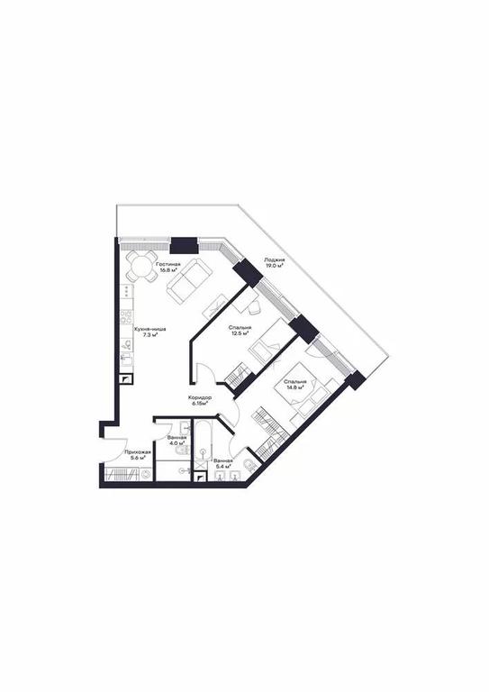2-BD Apartment Sale, 81.83 sq. m. at Jois, 3rd Silikatny Drive, 10, Moscow, Russia #1