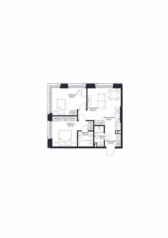 2-BD Apartment Sale, 63.14 sq. m. at Jois, 3rd Silikatny Drive, 10, Moscow, Russia #1