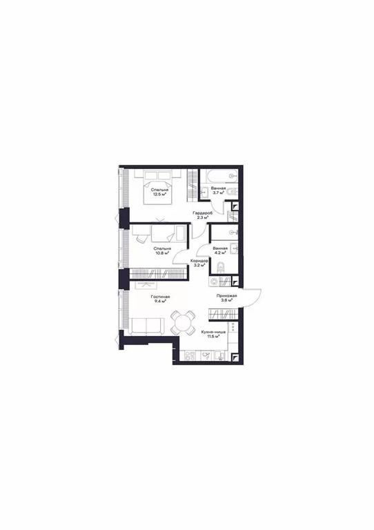 2-BD Apartment Sale, 61.02平方米 at Jois, 3rd Silikatny Drive, 10, Moscow, Russia #1 2-BD Apartment Sale, 61.02平方米 at Jois, 3rd Silikatny Drive, 10, Moscow, Russia #1