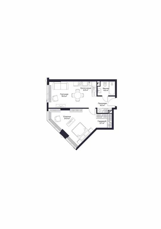 1-BD Apartment Sale, 54.79 sq. m. at Jois, 3rd Silikatny Drive, 10, Moscow, Russia #1