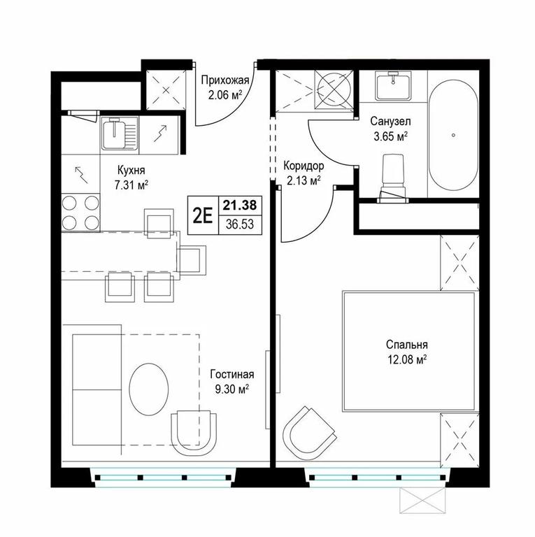 1-BD Apartment Sale, 36.4平方米 at Eko Vidnoe 2.0, kvartal Tsentralny, 1, Kupelinka Subdistrict, derevnya Sapronovo, Leninskiy City District, Moscow Region, Russia #1 1-BD Apartment Sale, 36.4平方米 at Eko Vidnoe 2.0, kvartal Tsentralny, 1, Kupelinka Subdistrict, derevnya Sapronovo, Leninskiy City District, Moscow Region, Russia #1