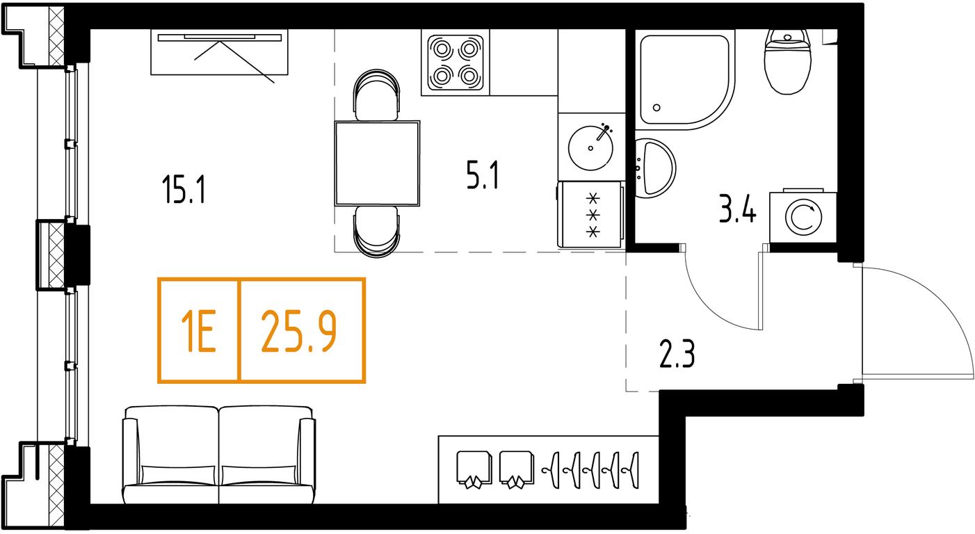 1-BD Apartment Sale, 25.9平方米 at Zarechnyi Kvartal, Torgovaya ulitsa, rabochiy posyolok Zarechye, Odintsovskiy City District, Moscow Region, Russia #1 1-BD Apartment Sale, 25.9平方米 at Zarechnyi Kvartal, Torgovaya ulitsa, rabochiy posyolok Zarechye, Odintsovskiy City District, Moscow Region, Russia #1