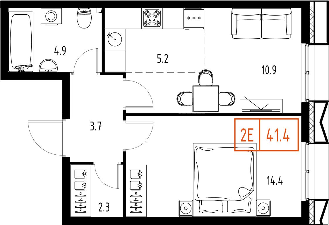 2-BD Apartment Sale, 41.4 sq. m. at Zarechnyi Kvartal, Torgovaya ulitsa, rabochiy posyolok Zarechye, Odintsovskiy City District, Moscow Region, Russia #1 2-BD Apartment Sale, 41.4 sq. m. at Zarechnyi Kvartal, Torgovaya ulitsa, rabochiy posyolok Zarechye, Odintsovskiy City District, Moscow Region, Russia #1