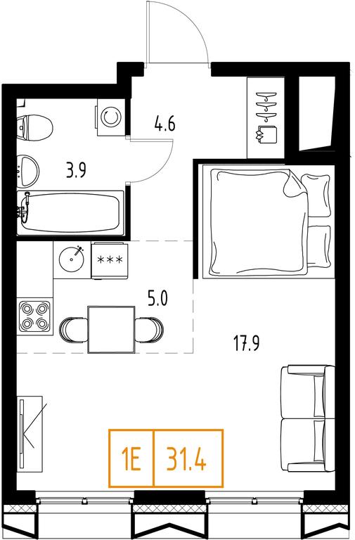 1-BD Apartment Sale, 31.4 sq. m. at Zarechnyi Kvartal, Torgovaya ulitsa, rabochiy posyolok Zarechye, Odintsovskiy City District, Moscow Region, Russia #1 1-BD Apartment Sale, 31.4 sq. m. at Zarechnyi Kvartal, Torgovaya ulitsa, rabochiy posyolok Zarechye, Odintsovskiy City District, Moscow Region, Russia #1