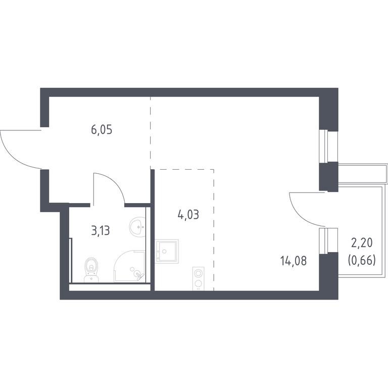 Apartment Sale, 27.8平方米 at Kvartal Aviatorov, ulitsa Koldunova, Aviatorov Microdistrict, Balashikha, Moscow Region, Russia #1