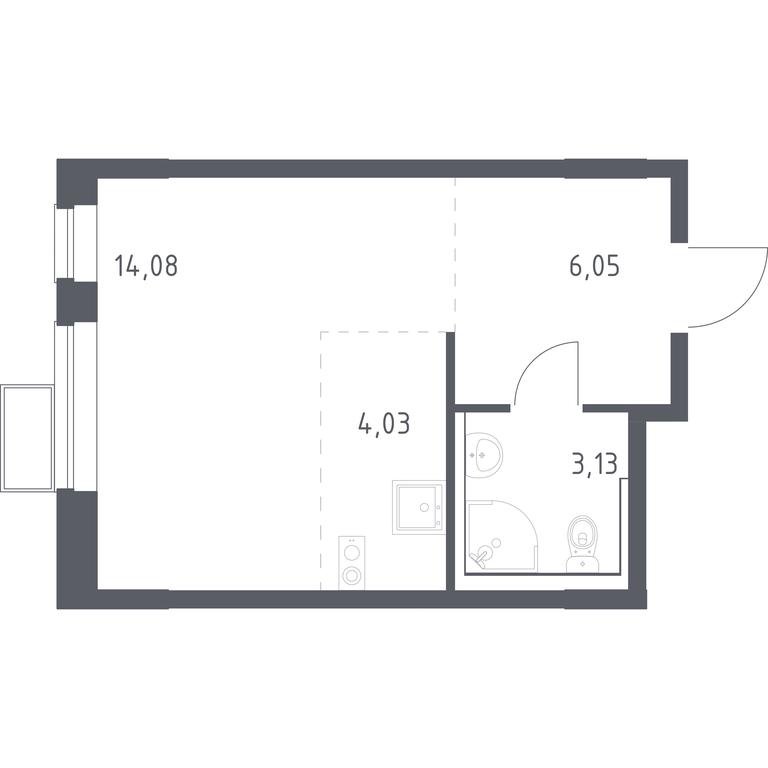 Apartment Sale, 27.29平方米 at Egorovo Park, 1-y kvartal, posyolok Zhilino-1, Lubertsy City District, Moscow Region, Russia #1
