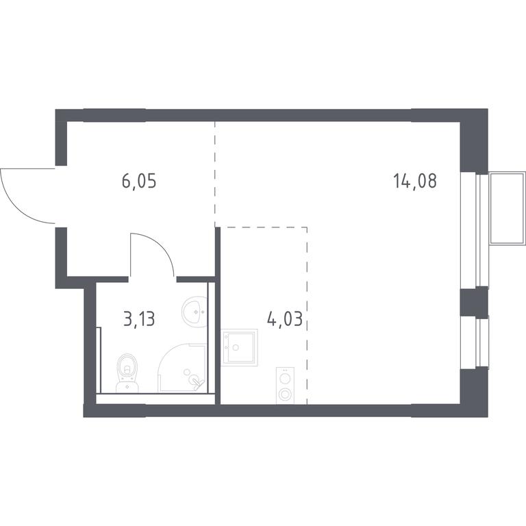 Apartment Sale, 27.29平方米 at Egorovo Park, 1-y kvartal, posyolok Zhilino-1, Lubertsy City District, Moscow Region, Russia #1