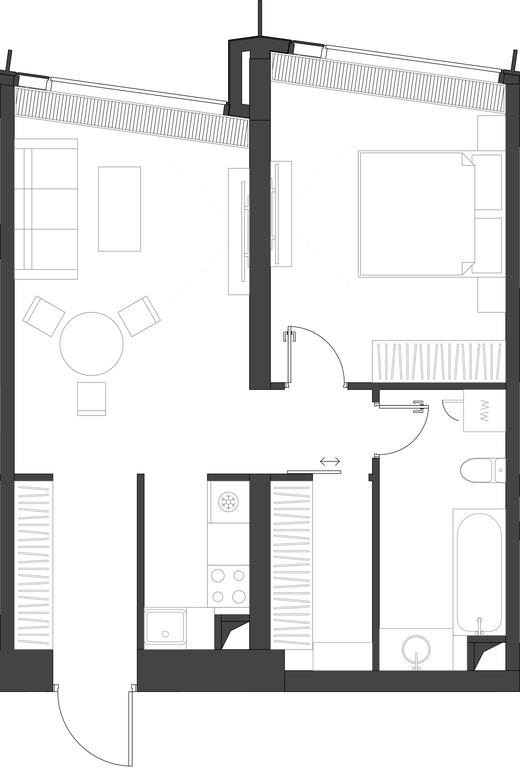 1-BD Apartment Sale, 54.72 sq. m. at Dom Dau, 1st Krasnogvardeysky Drive, 12с6, Moscow, Russia #1