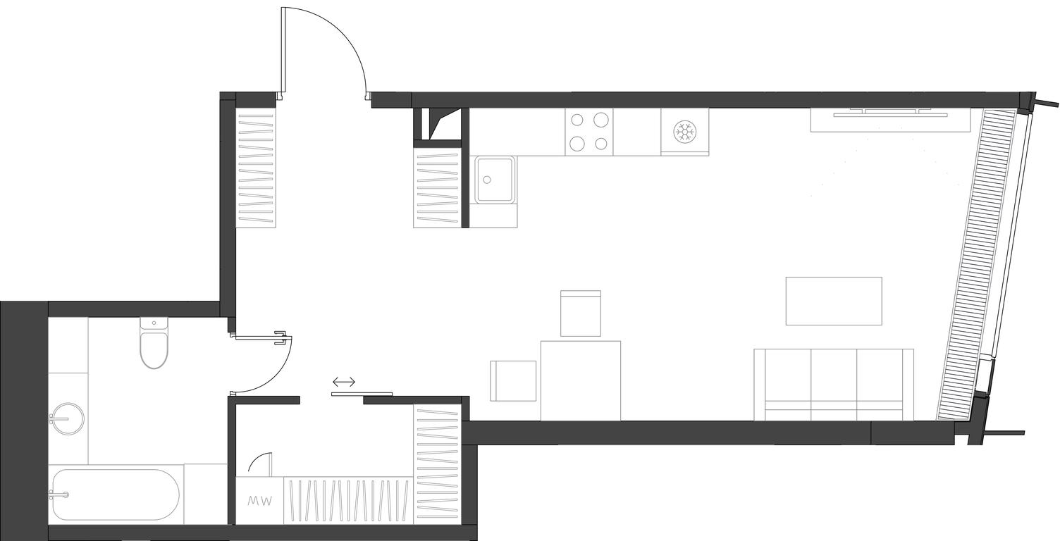 Apartment Sale, 46.54平方米 at Dom Dau, 1st Krasnogvardeysky Drive, 12с6, Moscow, Russia #1 Apartment Sale, 46.54平方米 at Dom Dau, 1st Krasnogvardeysky Drive, 12с6, Moscow, Russia #1