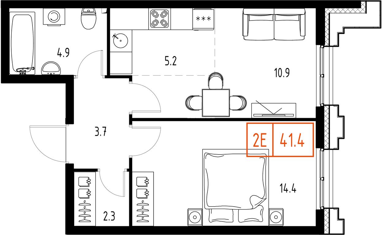 2-BD Apartment Sale, 41.4 sq. m. at Zarechnyi Kvartal, Torgovaya ulitsa, rabochiy posyolok Zarechye, Odintsovskiy City District, Moscow Region, Russia #1 2-BD Apartment Sale, 41.4 sq. m. at Zarechnyi Kvartal, Torgovaya ulitsa, rabochiy posyolok Zarechye, Odintsovskiy City District, Moscow Region, Russia #1