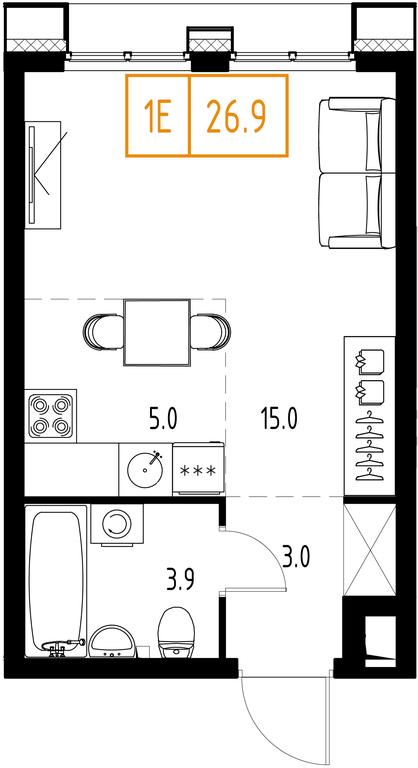 1-BD Apartment Sale, 26.9 sq. m. at Zarechnyi Kvartal, Torgovaya ulitsa, rabochiy posyolok Zarechye, Odintsovskiy City District, Moscow Region, Russia #1 1-BD Apartment Sale, 26.9 sq. m. at Zarechnyi Kvartal, Torgovaya ulitsa, rabochiy posyolok Zarechye, Odintsovskiy City District, Moscow Region, Russia #1