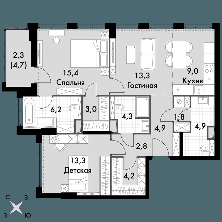 3-BD Apartment Sale, 85.4平方米 at Sydney City, Shenogina Street, 2, Moscow, Russia #1 3-BD Apartment Sale, 85.4平方米 at Sydney City, Shenogina Street, 2, Moscow, Russia #1