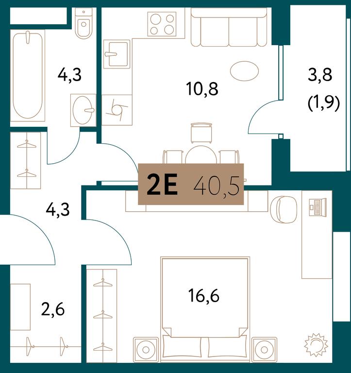 1-BD Apartment Sale, 40.5 sq. m. at Nastoiashchee, Vinnitskaya Street, 8к2, Moscow, Russia #2